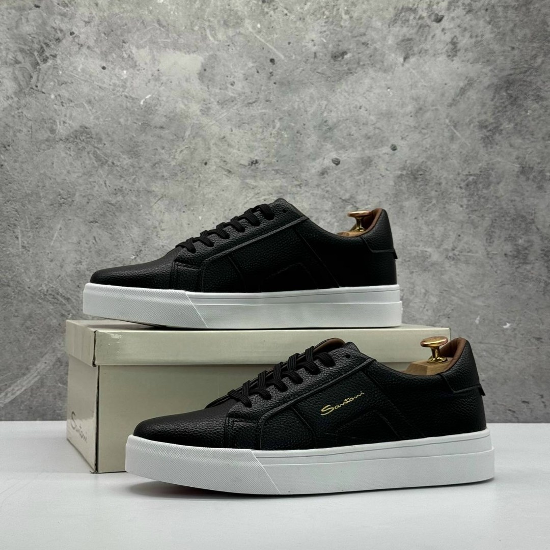 мужские кеды santoni,кеды мужские кожаные santoni черные premium,кроссовки santoni,,мужские кеды