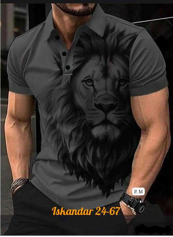 футболка поло мужская,футболка для мужчин хб,футболки мужские с принтом,футболки мужские,мужская рубашка поло с 3d принтом льва