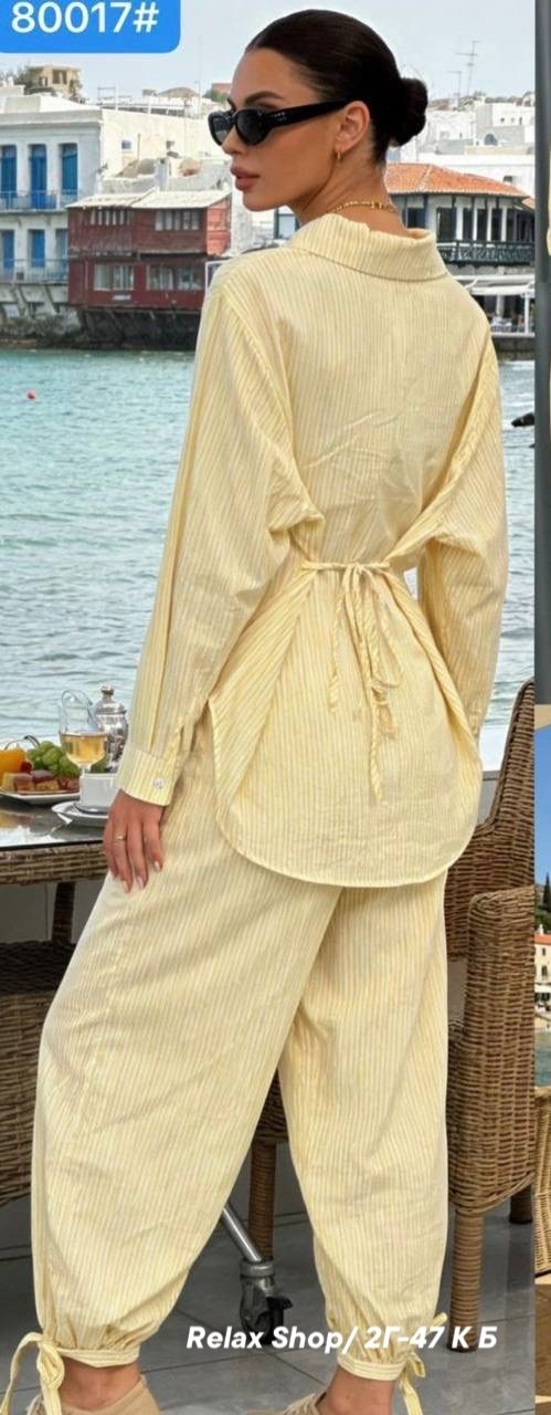 брюки женские белые в голубую полоску,повседневный костюм,костюм брючный с рубашкой,костюм летний брючный с рубашкой,брюки широкие