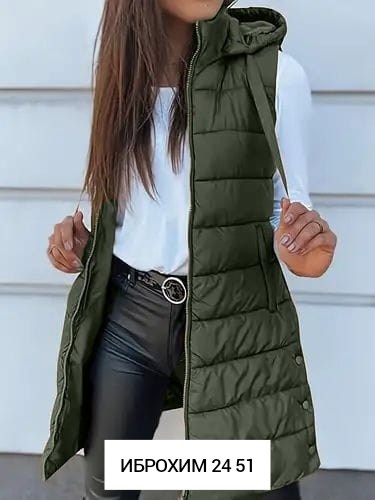 жилет синтепоновый женский удлиненный,жилет с капюшоном,женские жилеты,жилетка с капюшоном,куртка с жилеткой