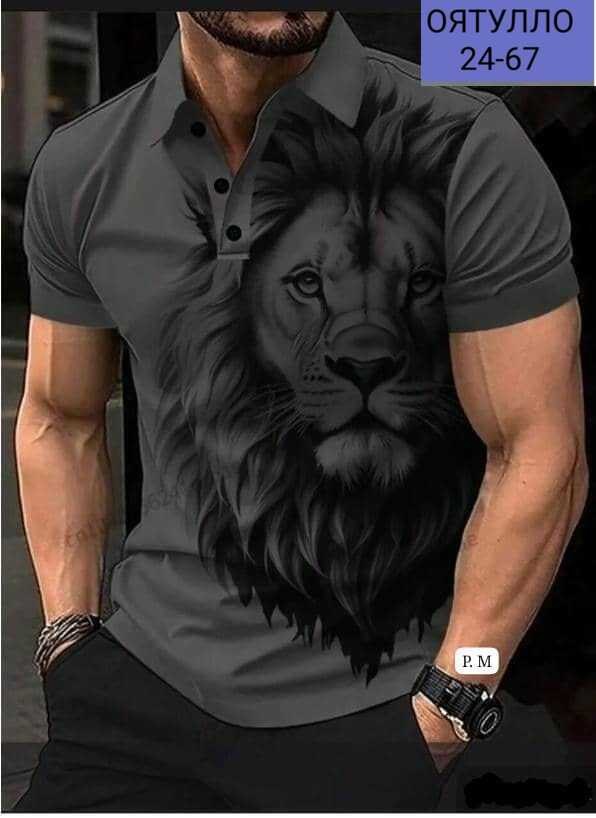 футболки мужские с принтом,футболки мужские,футболка поло мужская,мужская рубашка поло с принтом,мужская рубашка поло с 3d принтом льва