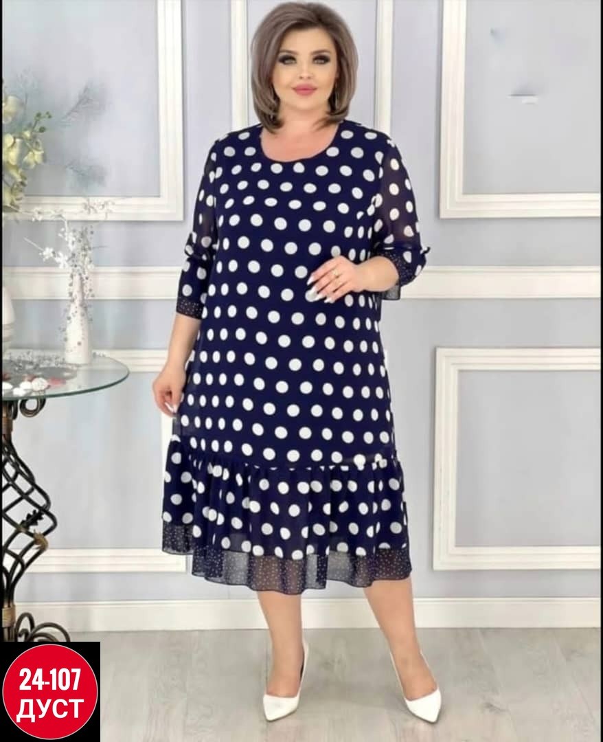 женское платье больших размеров ткань софт/лайт,платье больших размеров повседневное арт. 10368251,платье женское,платье 54р до 64 размер,вечернее платье больших размеров нарядное в горошек saliya bra