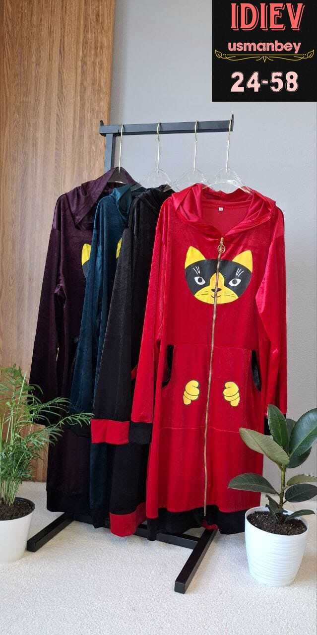 халат женский,женский велюровый халат,халат женский домашний,халат женский пижама,халат с капюшоном