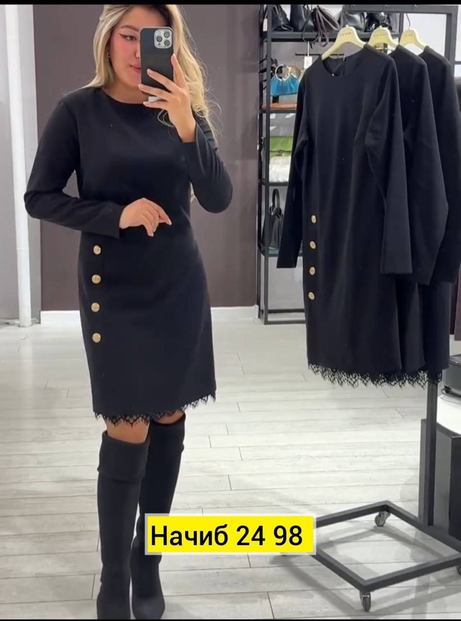 стильное платье,женское платье,платье на флисе,платье черное,платье