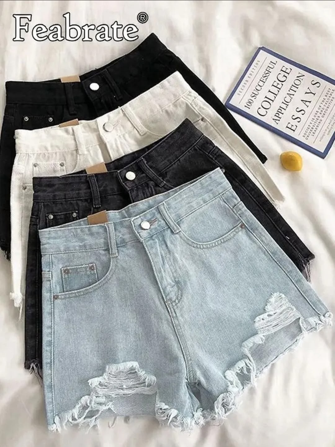 рваные джинсовые шорты,женские джинсовые шорты,женские джинсовые шорты с высокой талией,белые джинсовые шорты,белые джинсовые шорты с рваным краем
