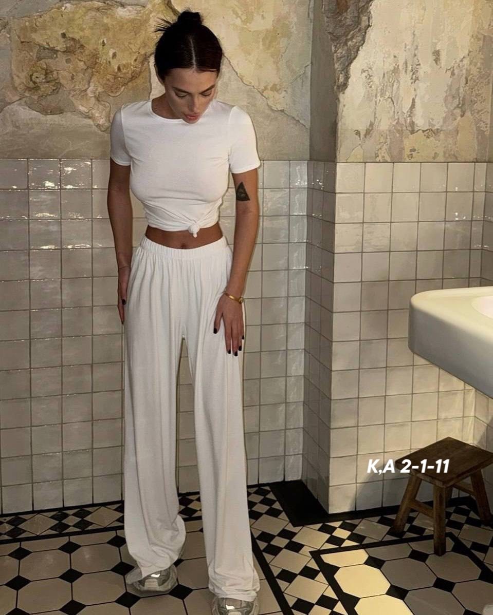 брюки лапша женские палаццо,брюки палаццо,костюмы женские,костюм с кроп топом,брюки палаццо лапша
