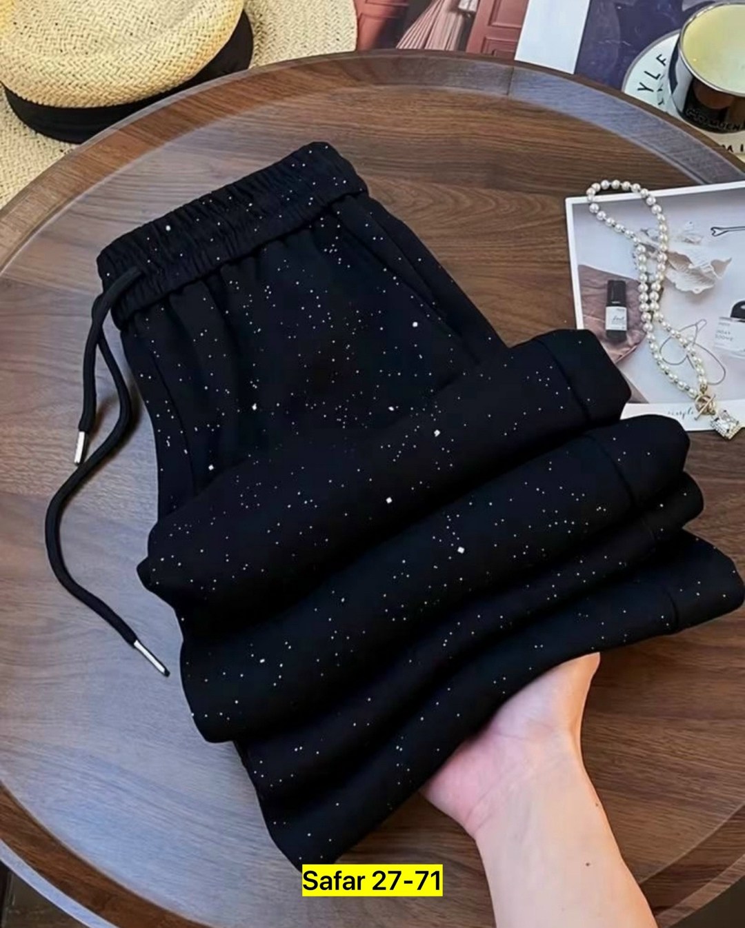 брюки с пайетками,женские блестящие брюки ewodos в стиле палаццо,брюки со стразами,штаны с блестками,женские блестящие расклешенные брюки с высокой талией