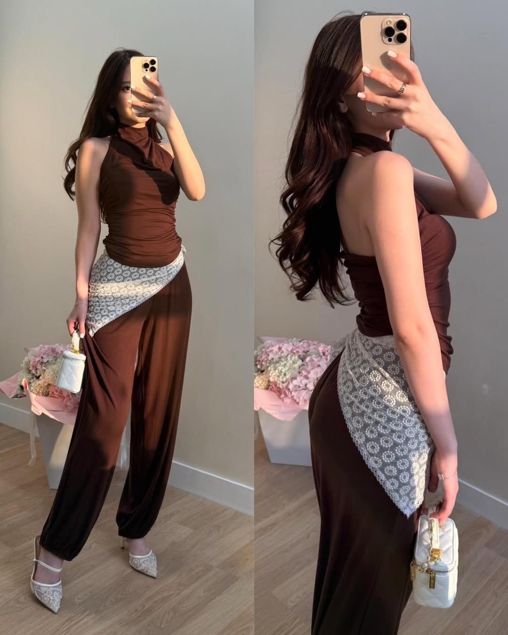 брюки комплект,широкие брюки,женские наряды,вязаные костюмы,стильные наряды