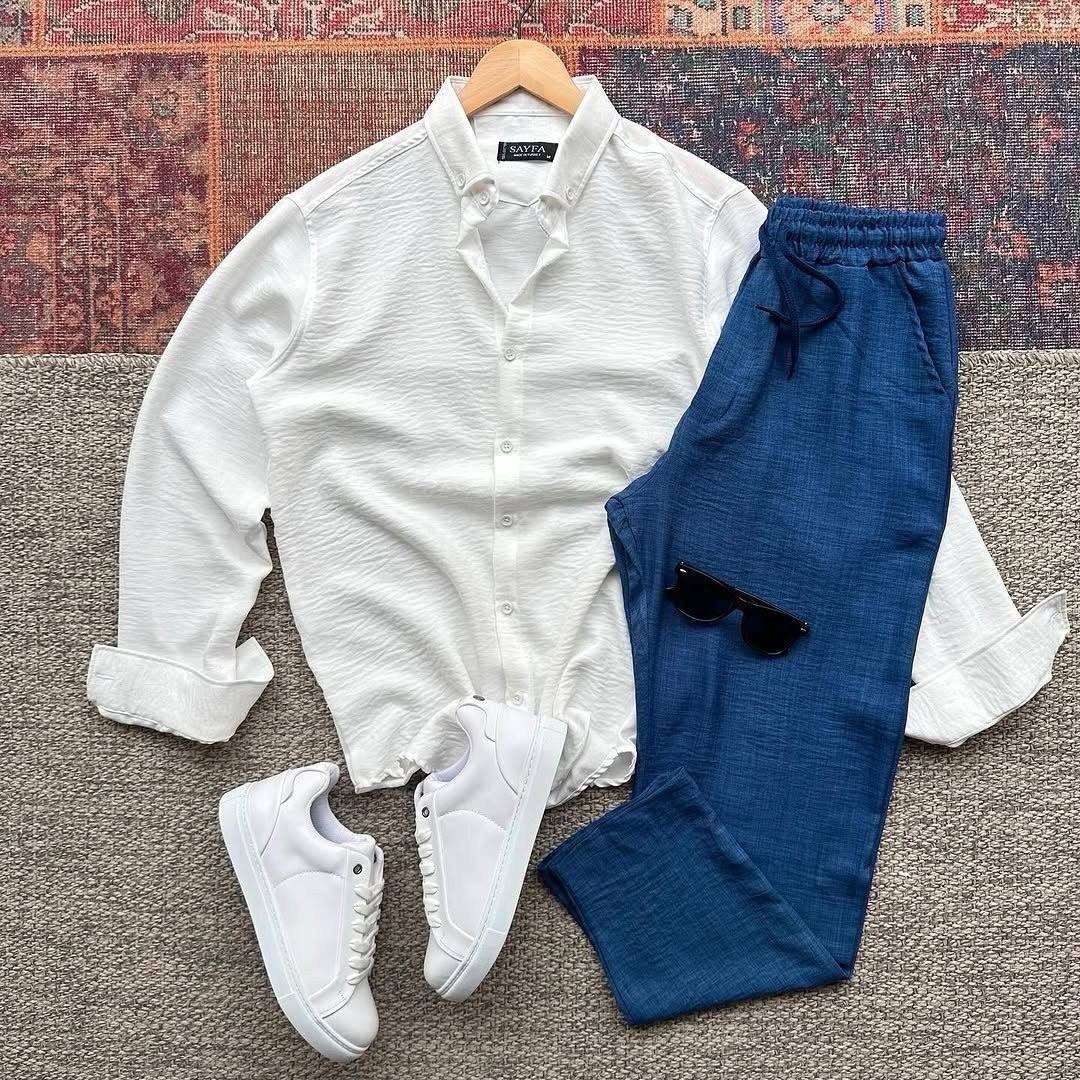 костюм двойка мужской,летние мужские костюмы,мужская мода,одежда кэжуал,костюм брючный с рубашкой