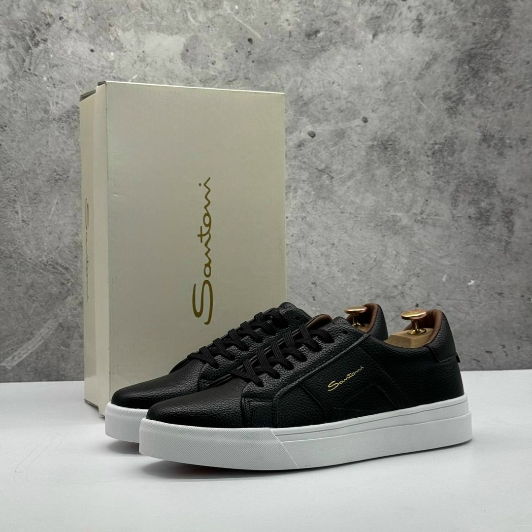 мужские кеды santoni,кеды мужские кожаные santoni черные premium,кроссовки santoni,,мужские кеды