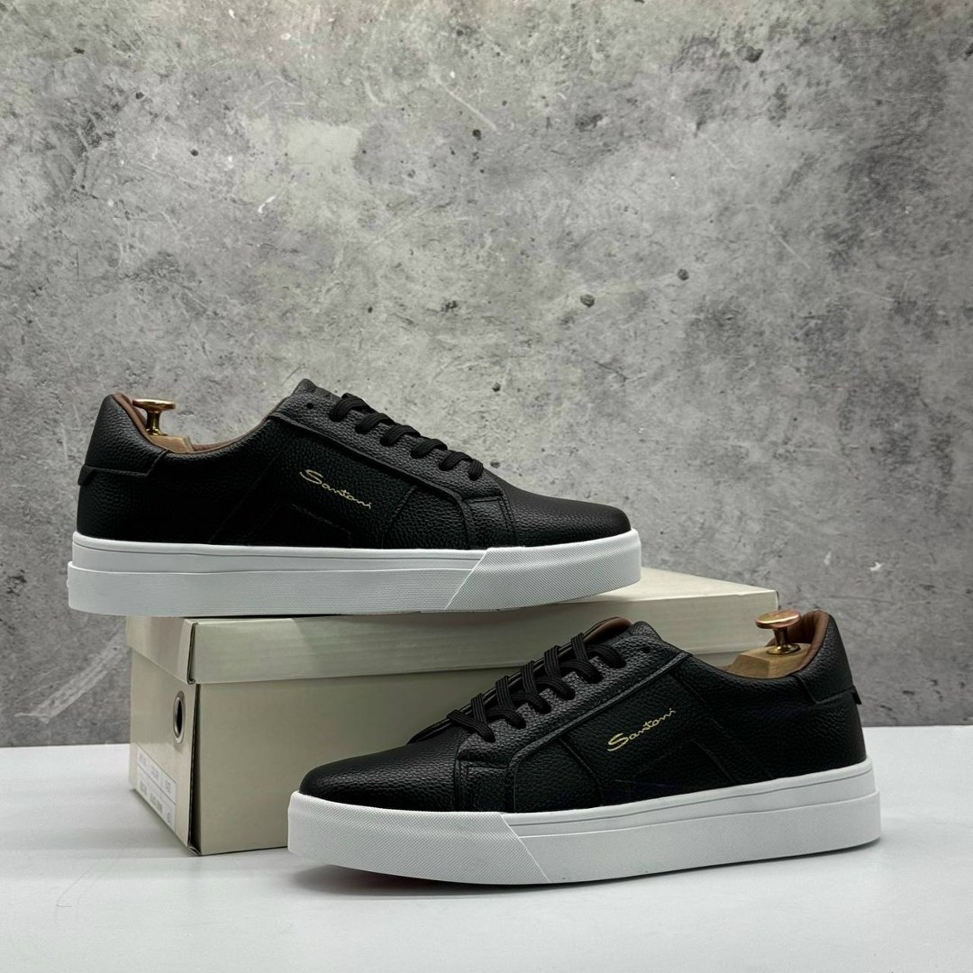 мужские кеды santoni,кеды мужские кожаные santoni черные premium,кроссовки santoni,,мужские кеды