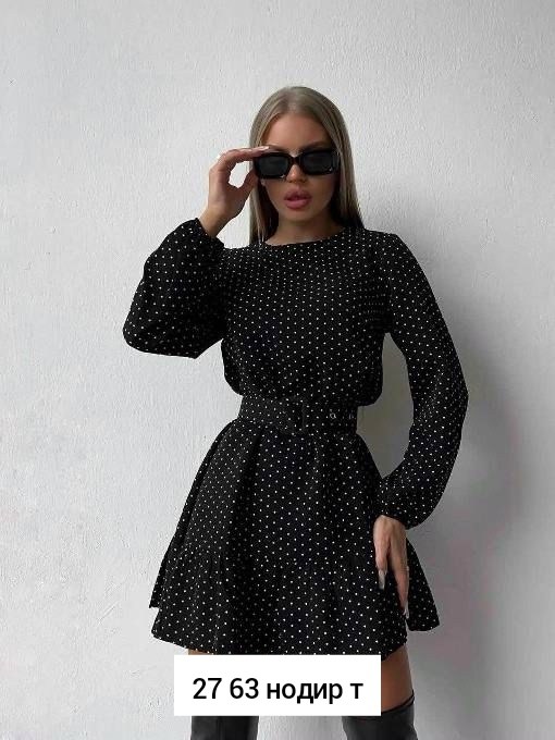 платье женской,платье женское с длинными рукавами,платья,платья мини,женское платье в горошек