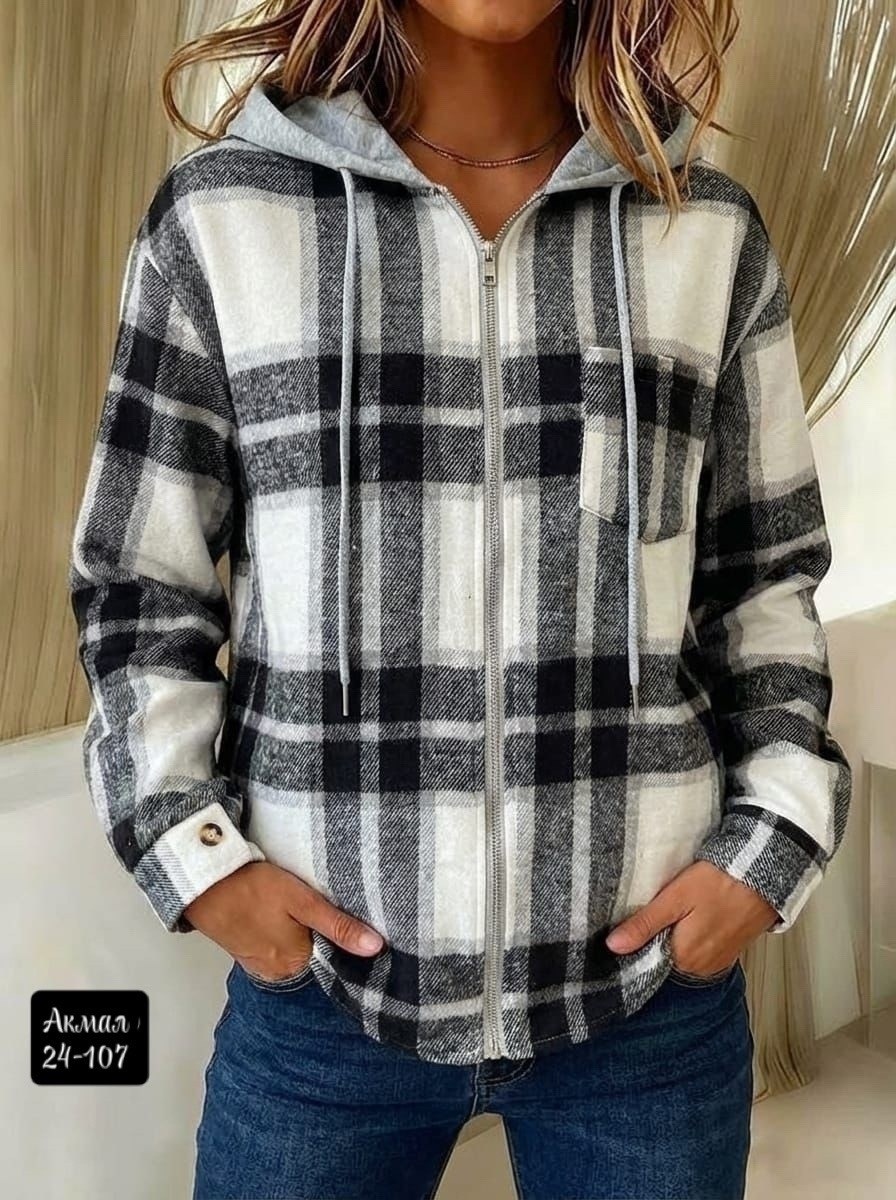 утеплённые рубашки в клетку женские с капюшоном,теплая рубашка оверсайз в клетку с капюшоном,куртка в клетку женская,рубашка женская теплая,рубашка женская