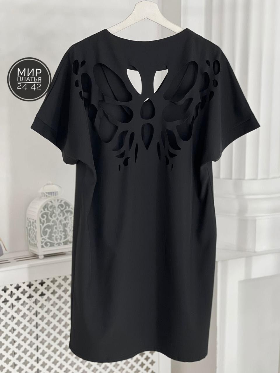 платье черное - вырез на спине,платье женское,платье туника,свободное платье,платье черное свободное