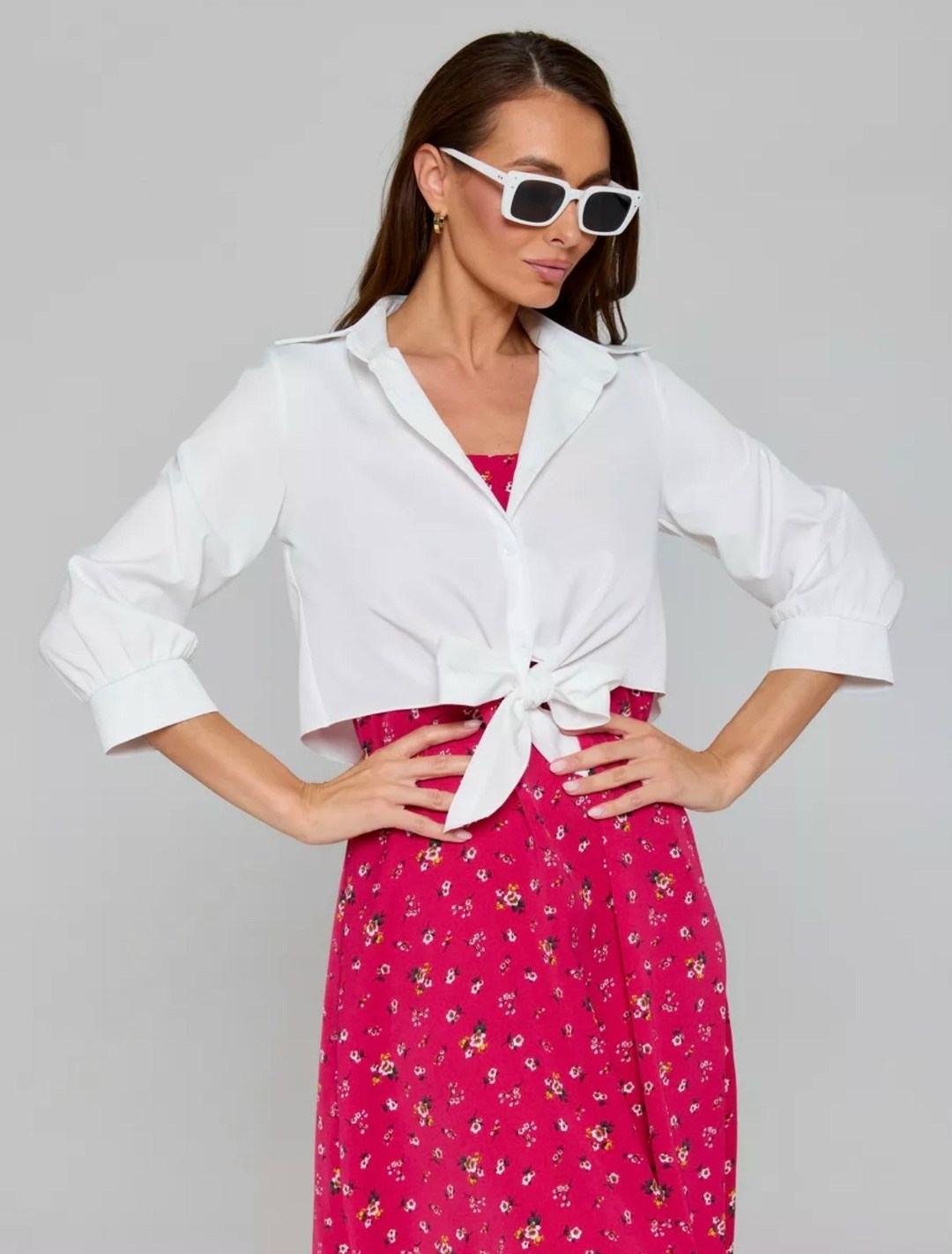 сарафан с рубашкой,модные наряды,костюм с платьем,платье сарафан с рубашкой