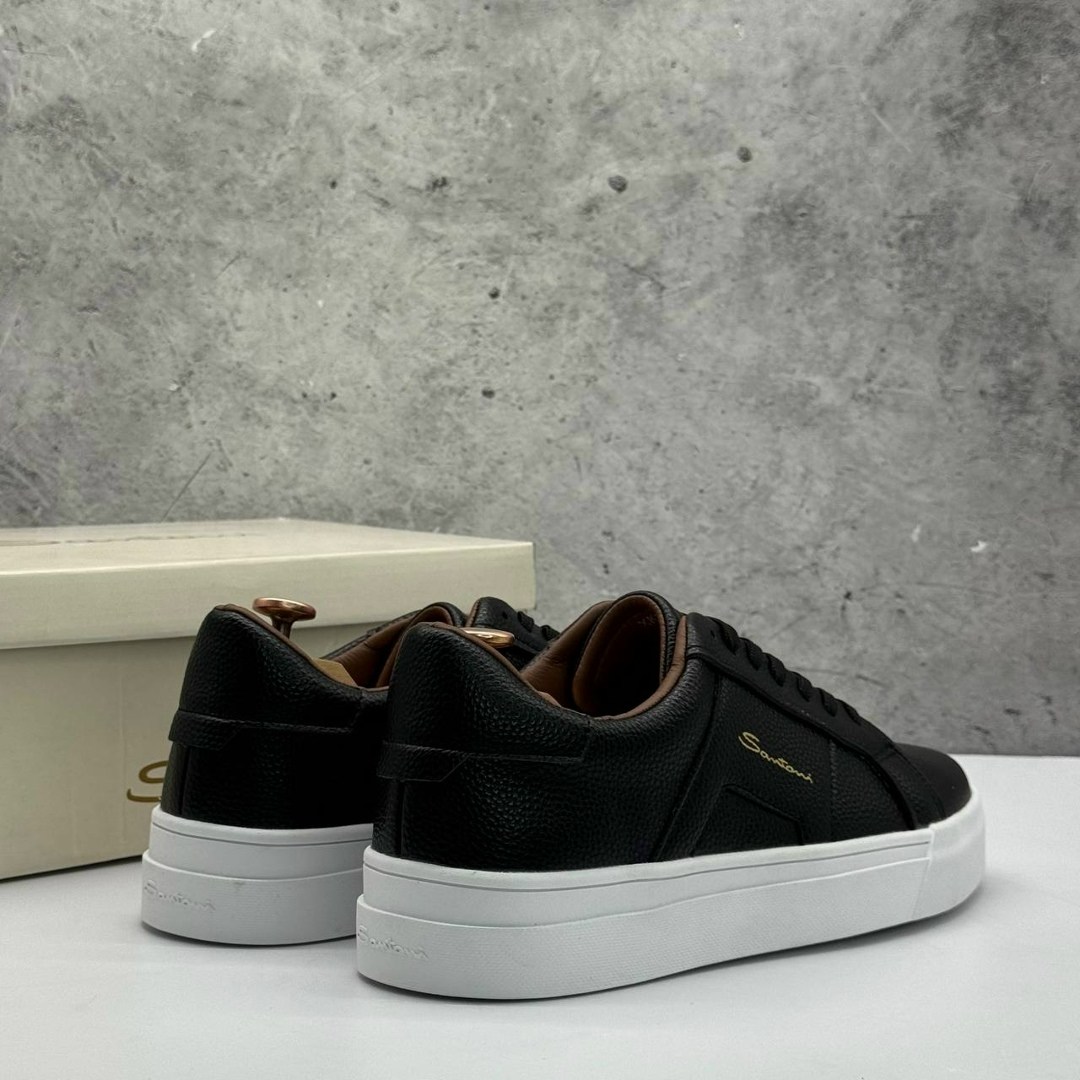 мужские кеды santoni,кеды мужские кожаные santoni черные premium,кроссовки santoni,,мужские кеды