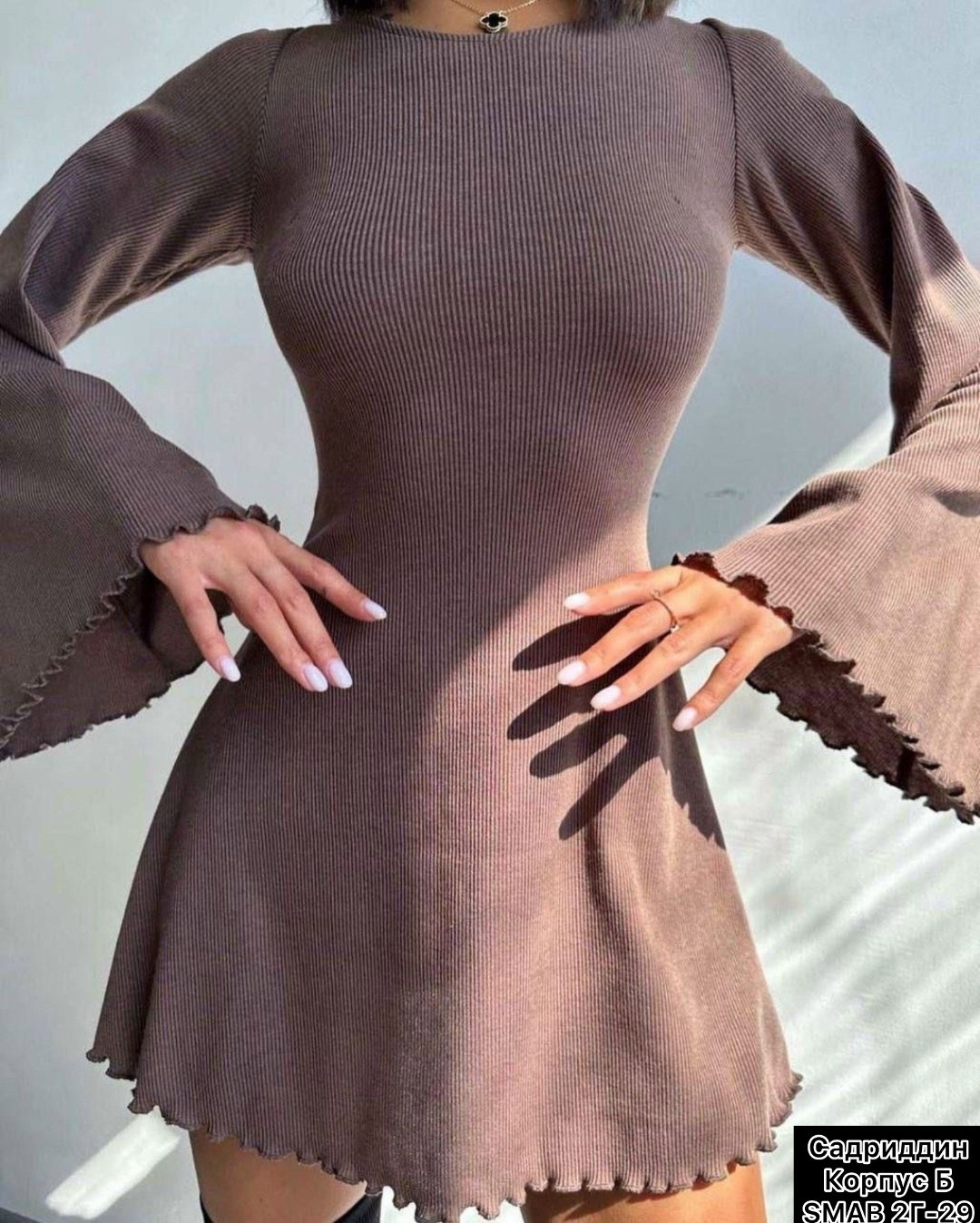 бежевое платье женское мини,женское трикотажное платье-трапеция cm.yaya,платье лапша,платье женское,трикотажное платье мини