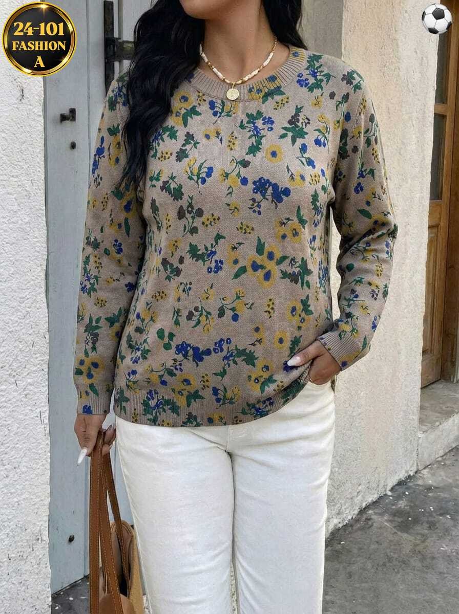 кофта женская,свитера женские,вязаные свитера женские,вязаные джемпера,женский вязаный свитер с цветочным принтом