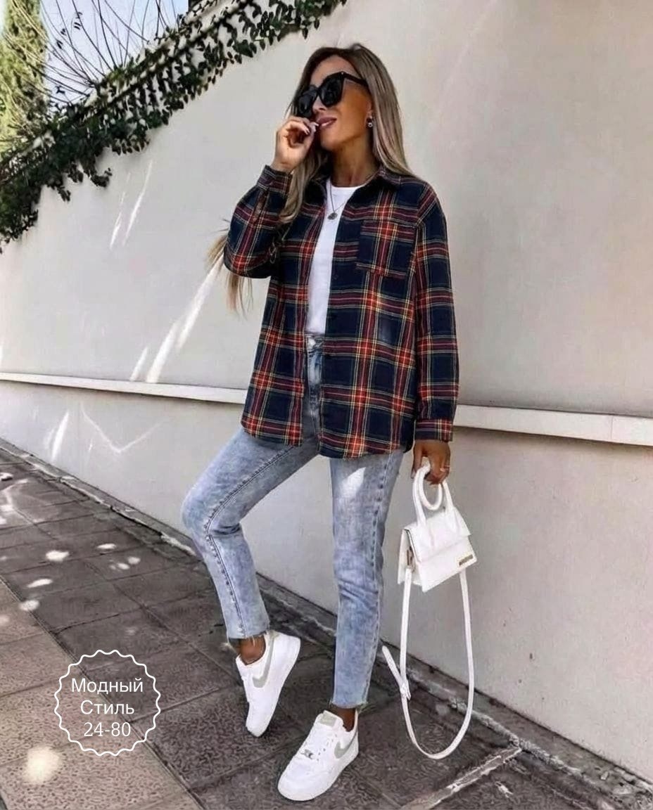 рубашка женская теплая в клетку оверсайз,женская рубашка,женская рубашка в клетку,рубашка клетчатая,модная свободная клетчатая женская рубашка