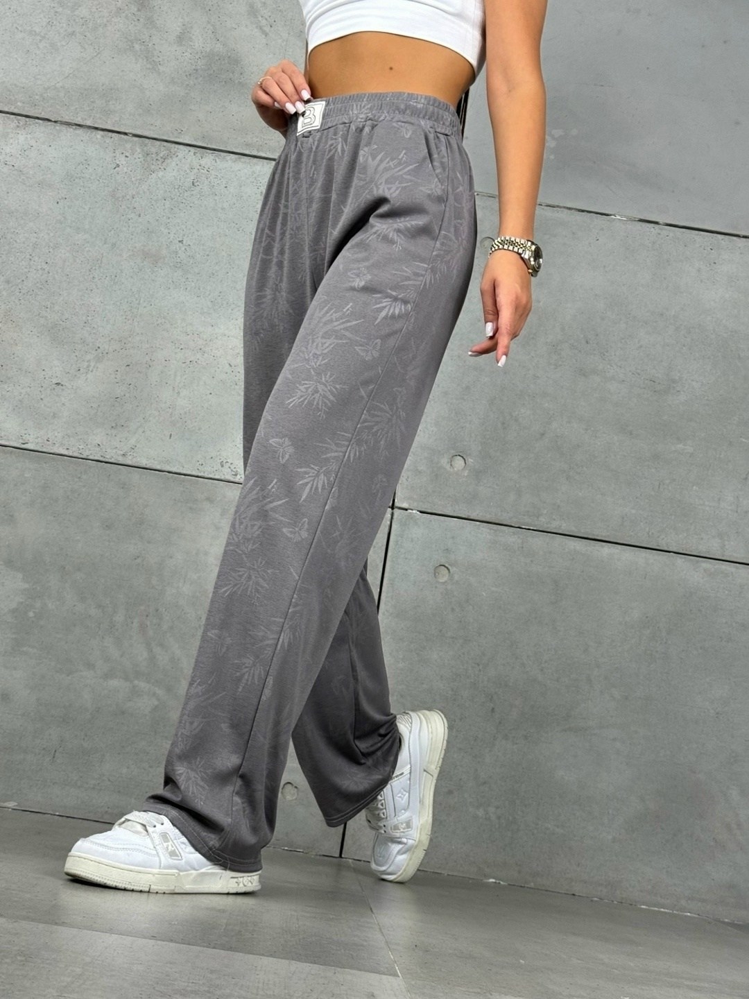 брюки легкие,штаны женские,брюки женские,брюки летние,костюм брючный 4108 серый люше