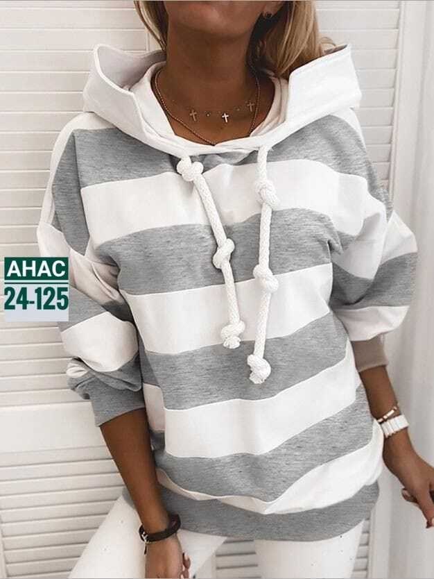 толстовка с капюшоном женская,женская толстовка,толстовка повседневная,женская свободная толстовка,толстовка в полоску
