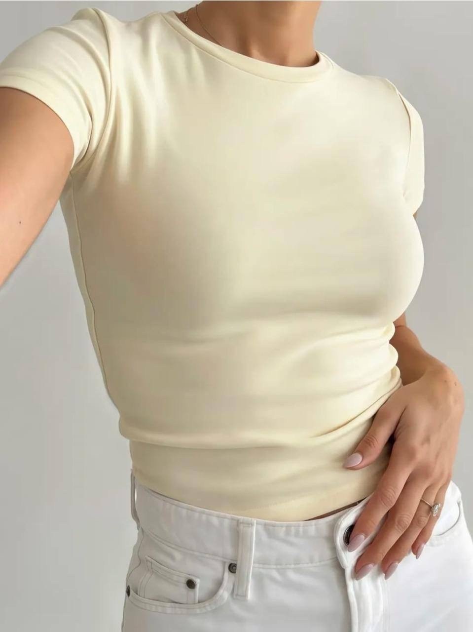 футболка skims базовая облегающая kamilek,футболка skims базовая облегающая kamilek 396651826,футболка топ укороченная базовая облегающая,футболка скимс укороченная базовая облегающая,женская футболка