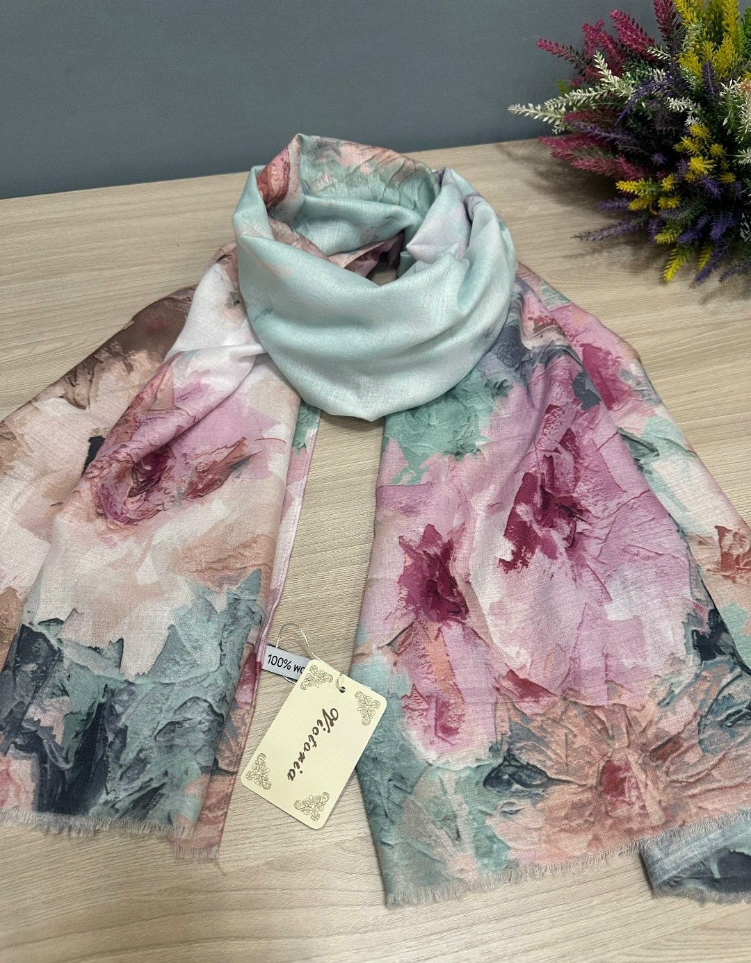 палантин женский,шарфы и платки,палантин,палантин женский с цветочным рисунком 180*80 см. арт. 1269170,женский шарф