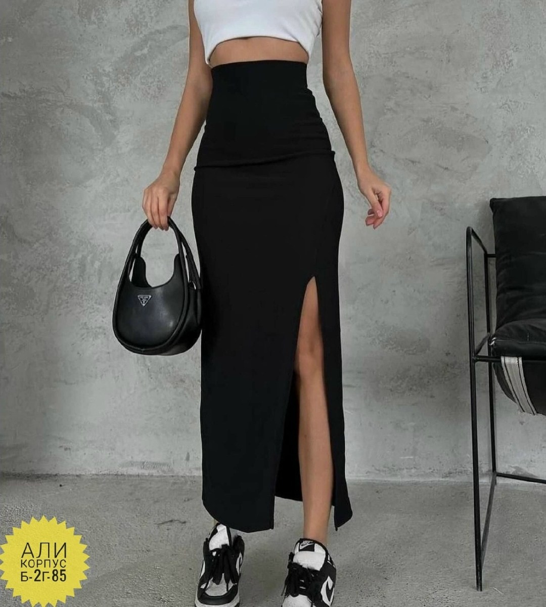 юбка - лапша с разрезом арт. 11106499,юбка женский черный,юбка женская лапша с разрезом,юбка с разрезом,юбка стильная