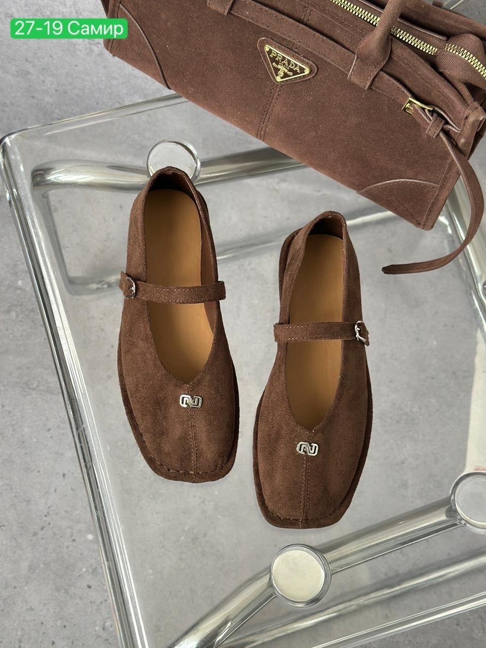 ,замшевые балетки,женские замшевые балетки с квадратным носом the row коричневые,женская ,лоферы женские замшевые