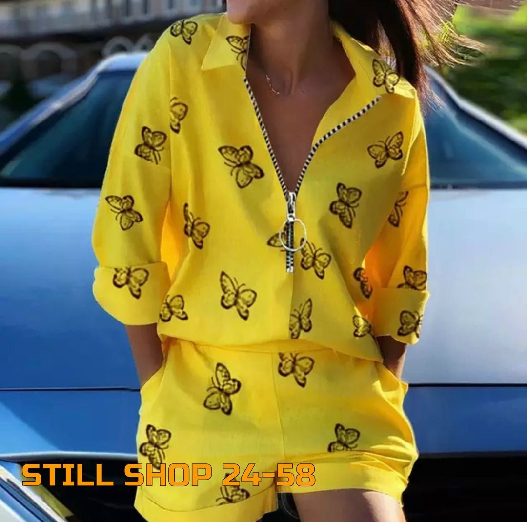 летний женский костюм,женская модная рубашка,стильная рубашка,костюм с принтом,