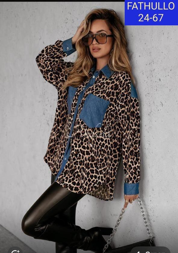 женские джинсовые рубашки,джинсовая рубашка,модная женская рубашка,повседневная рубашка,леопардовая рубашка