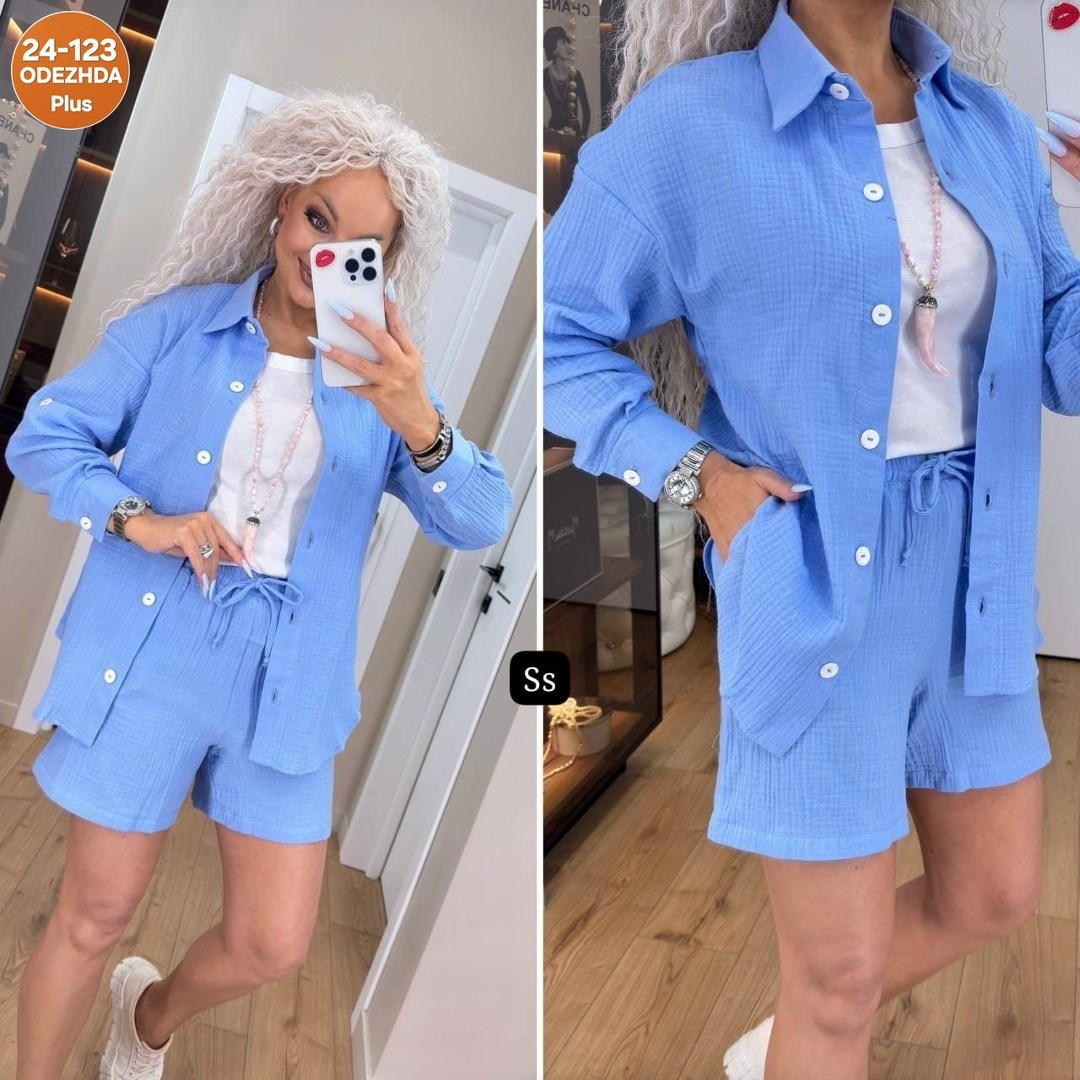 летние костюмы женские,женский костюм шорты,костюм с шортами и рубашкой летний,костюм голубой,летний костюм с шортами