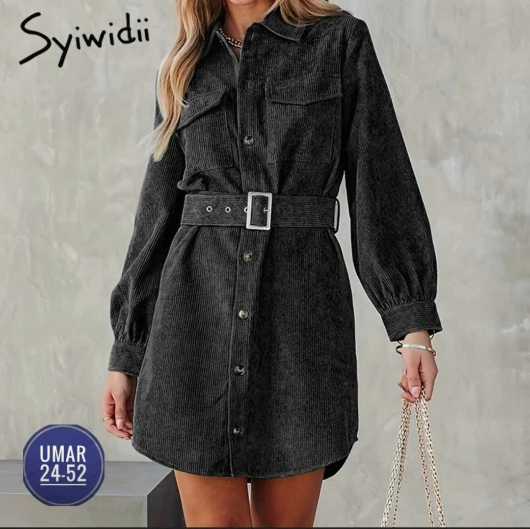 рубашка платье женская,платье рубашка с поясом,вельветовое платье рубашка декор, ,платье рубашка