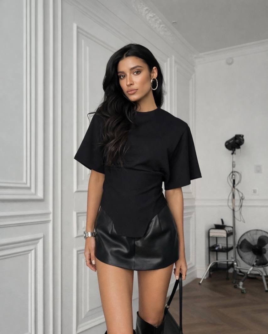 футболки женская,укороченная футболка,женская базовая футболка,футболка с необычным низом женская,стильные футболки женские