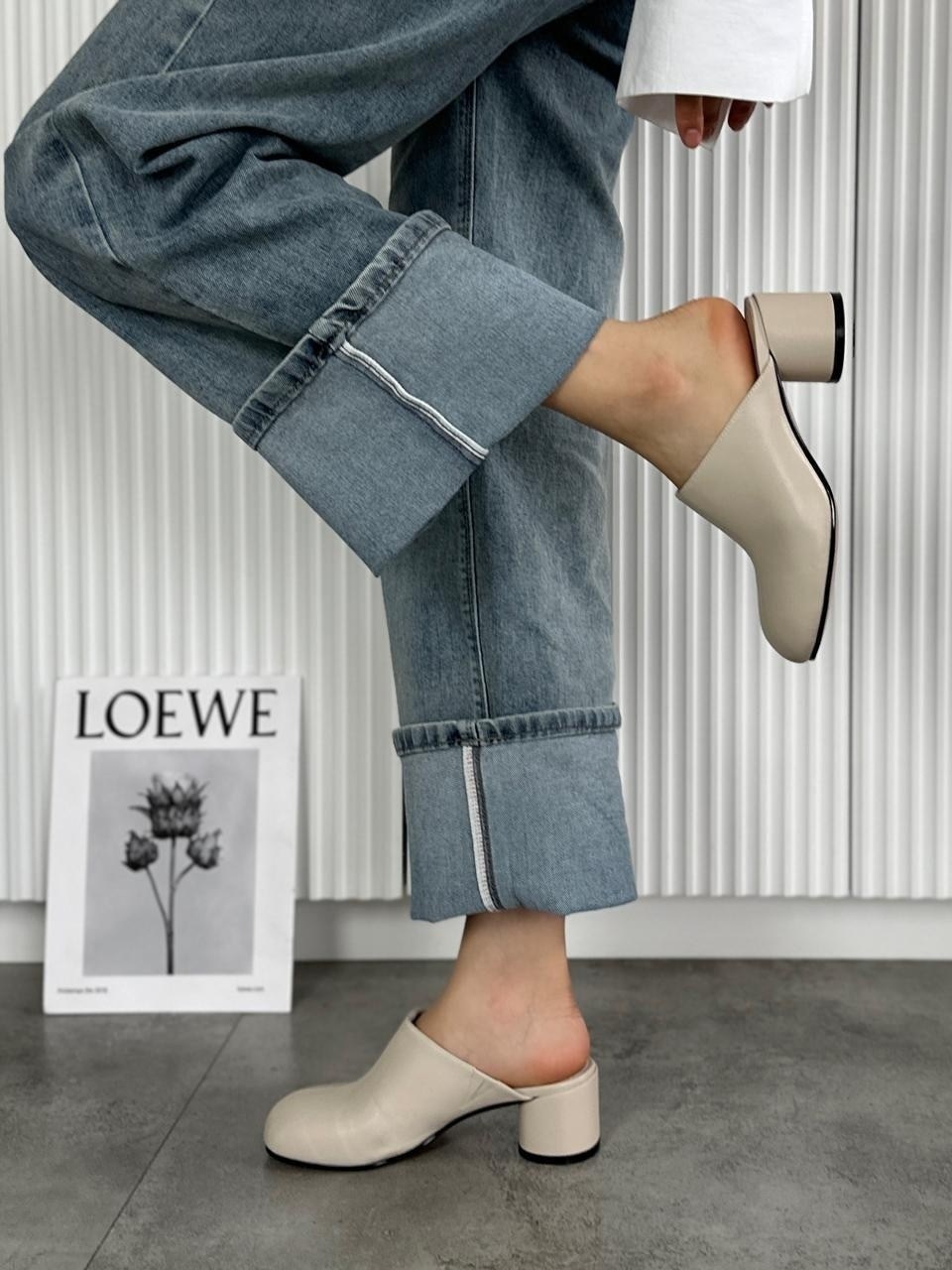 ,мюли женские,мюли на каблуке,эконика сабо белые, женская