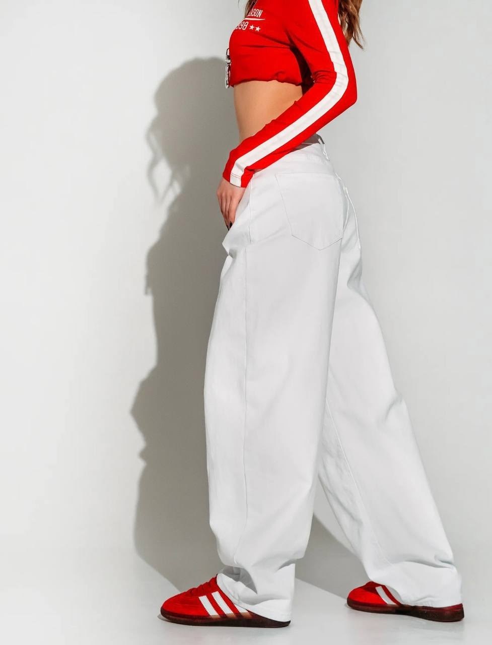 костюм для девушек,джинсы белые,джинсы широкие,брюки женские карго