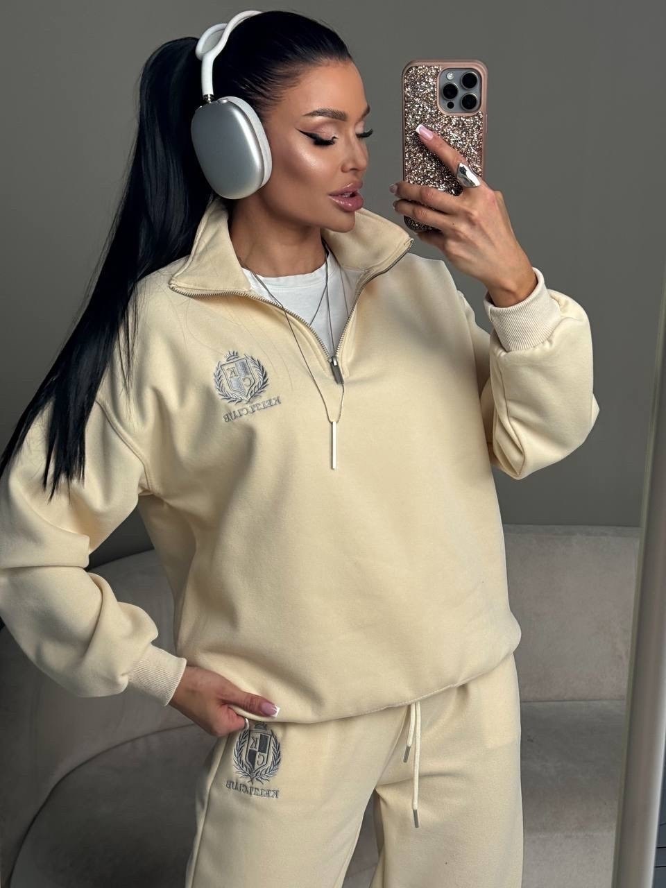 женский спортивный костюм,спортивный костюм,женский костюм,спортивный женский костюм серый,костюм спортивный брючный на молнии ос им хаим