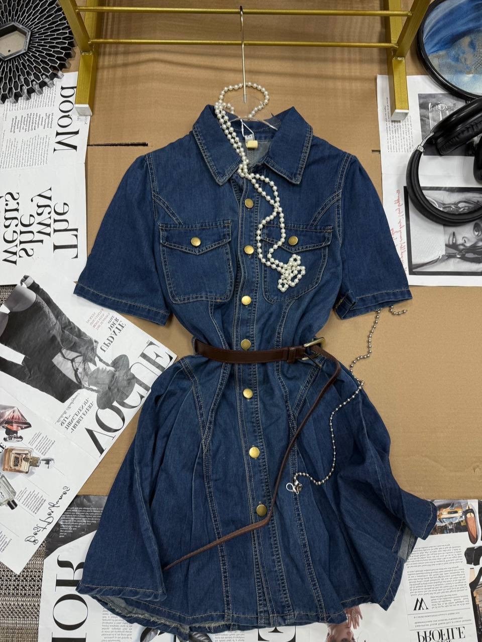 джинсовое платье,женское джинсовое платье,женское джинсовое платье sitmcf,джинсовое платье-рубашка,женское джинсовое платье с коротким рукавом