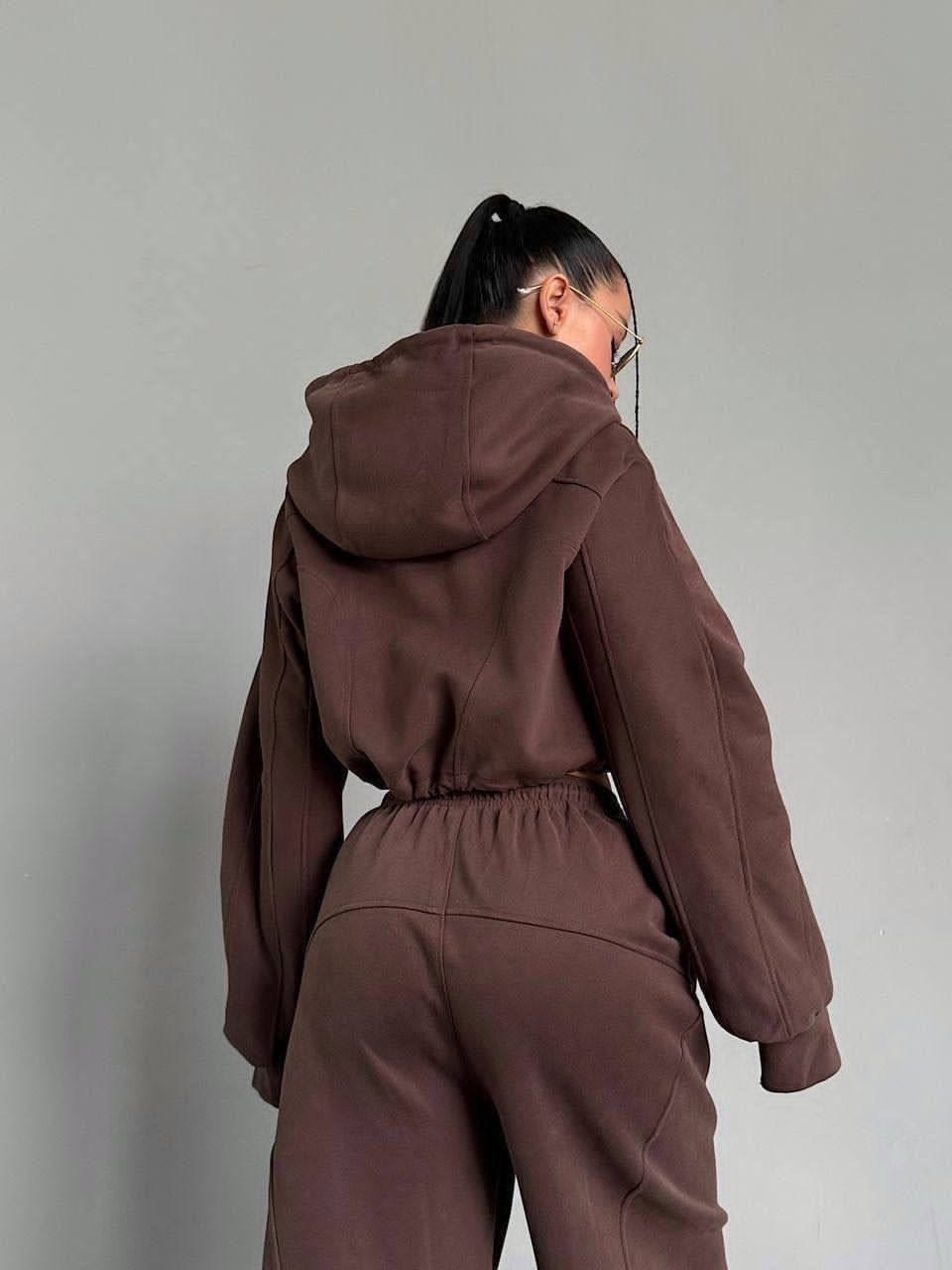 костюм коричневый,женский костюм,спортивные костюм,костюм на флисе,костюм женский спортивный