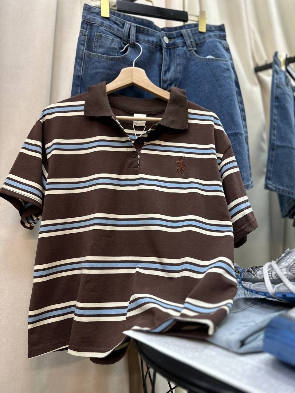 мода стиль,стильные наряды,женская футболка поло,футболка поло в полоску