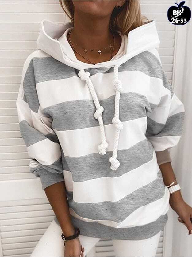 толстовка с капюшоном женская,женская толстовка,толстовка повседневная,женская свободная толстовка,толстовка в полоску