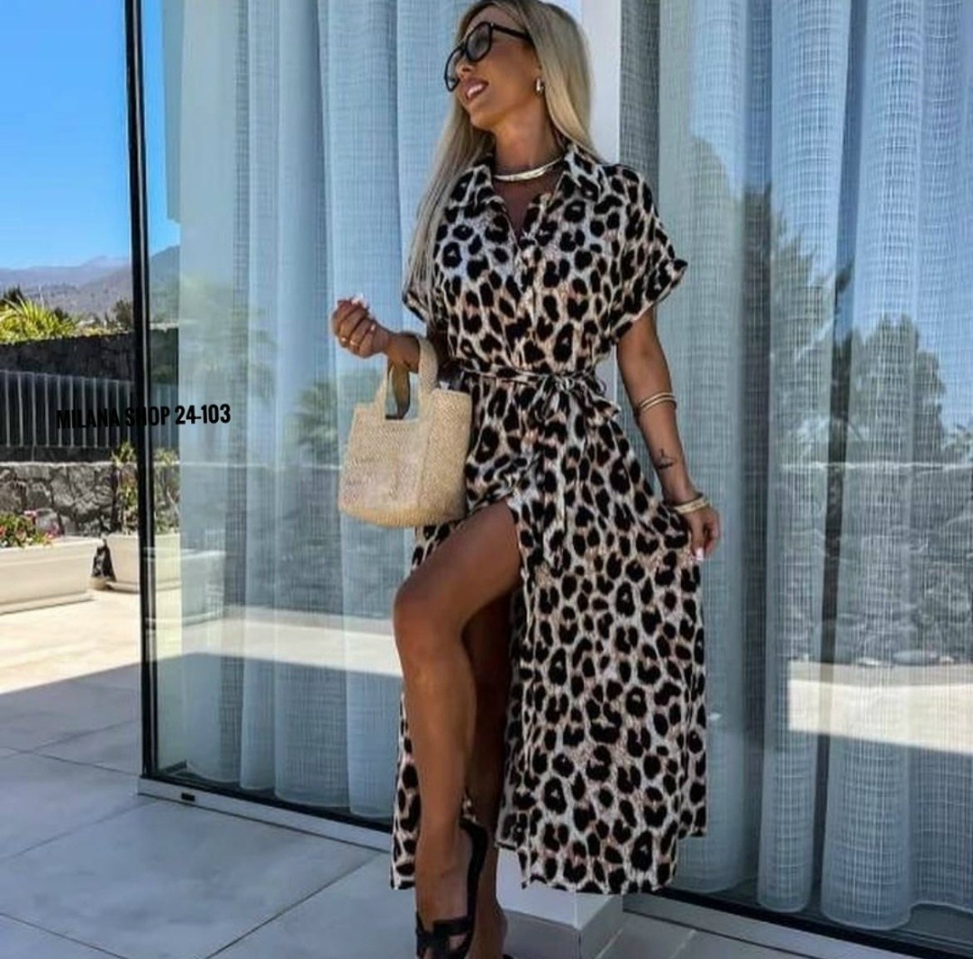 женское платье макси с леопардовым принтом,платье леопардовое,платье леопард,платье с леопардовым принтом,леопардовое платье рубашка туника пляжная cristal&co