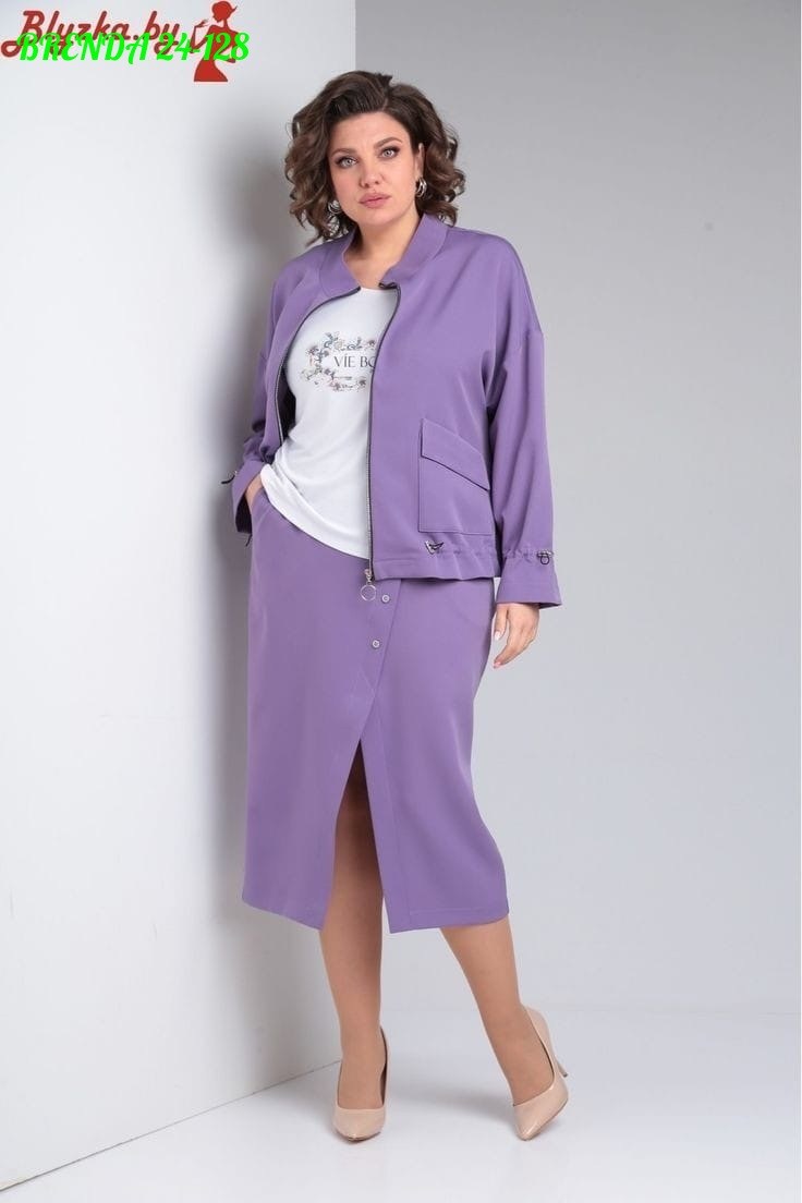 юбочный костюм tensi 369 лаванда,комплект тэнси 369 лаванда,костюм с юбкой,белорусский трикотаж,жакет