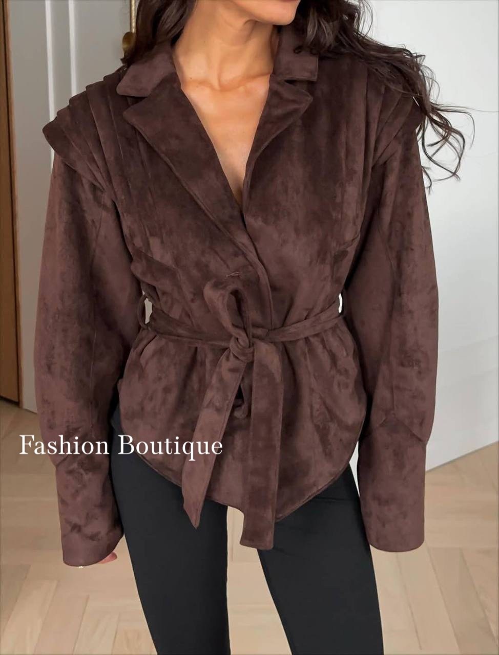 замшевая куртка,куртка замшевая женская,замшевая куртка с поясом,классическая коричневая замшевая женская куртка с поясом