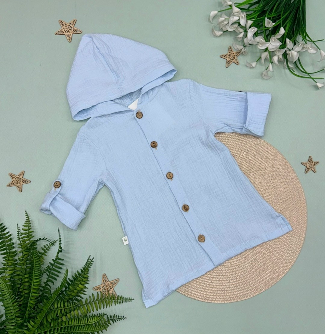 муслиновая рубашка с капюшоном,муслиновая рубашка детская с капюшоном,рубашка с капюшоном из муслина детская,рубашка с капюшоном из муслина,рубашка с капюшоном