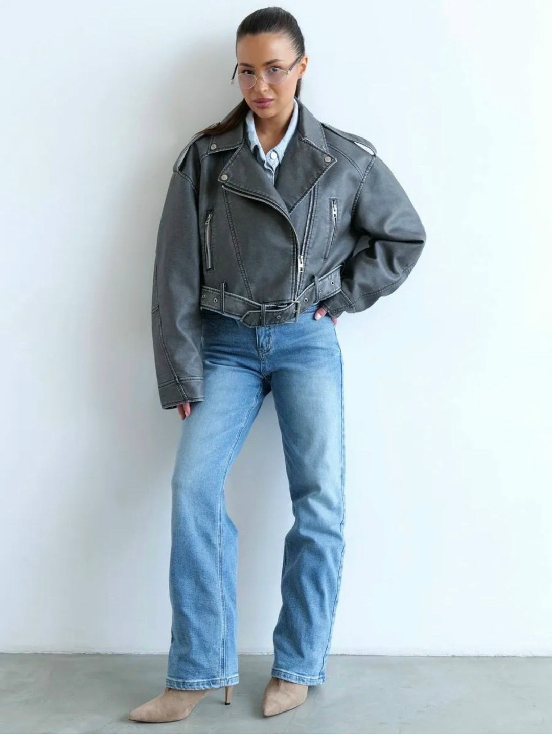 косуха винтажная кожаная куртка серая оверсайз mony,косуха винтажная куртка кожаная oversize серая monyken,косуха серая винтажная куртка кожаная оверсайз,косуха кожаная женская куртка оверсайз демисез