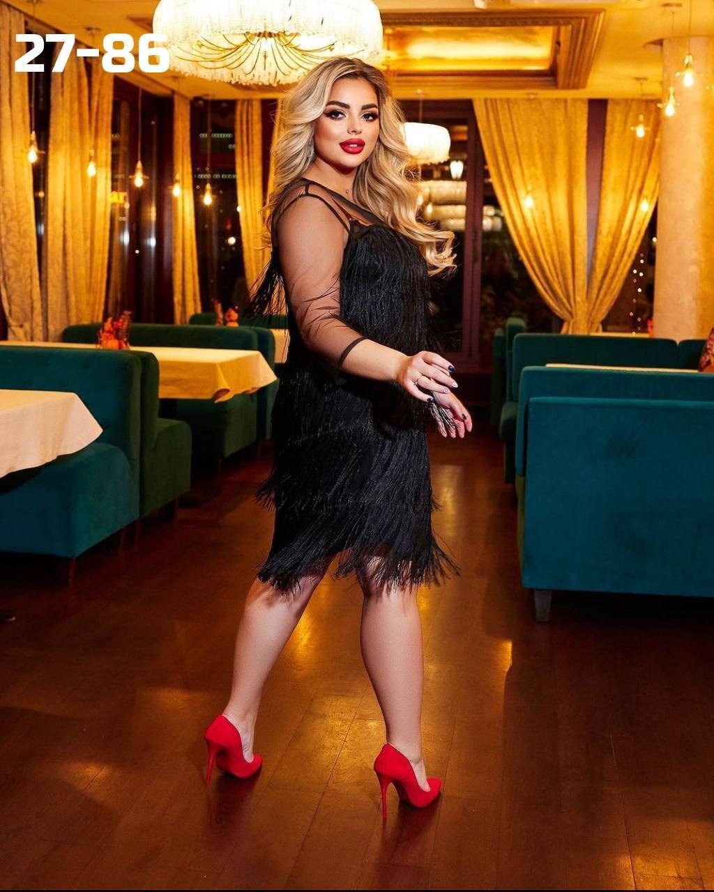 платье с бахромой для полных,платье с бахромой ук-824,платье женской,платье в размер ткань крепун декорировано бахромой,платье с бахромой emmiloves 254582032