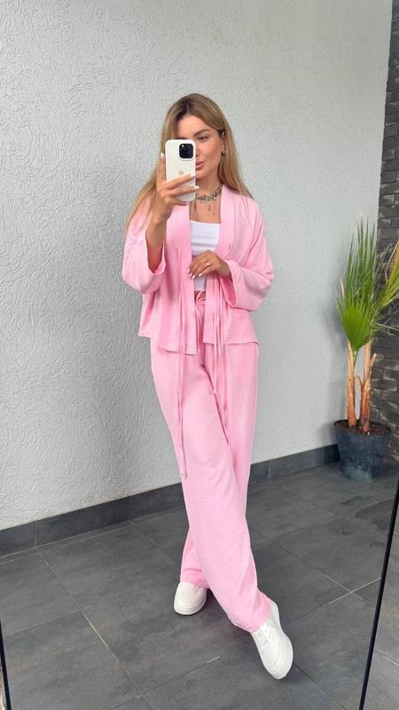 повседневный костюм,летние костюмы,костюм с брюками,женский брючный костюм,костюм женский брючный палаццо летний