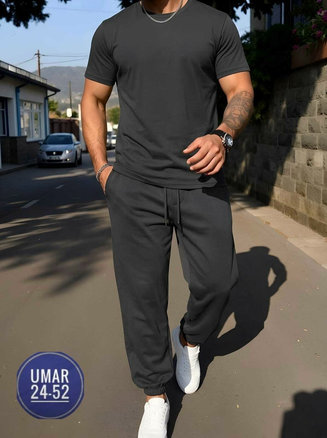 спортивный костюм с брюками и футболкой mad man,костюм с футболкой и брюками,мужской спортивный костюм,мужская мода,костюм мужской