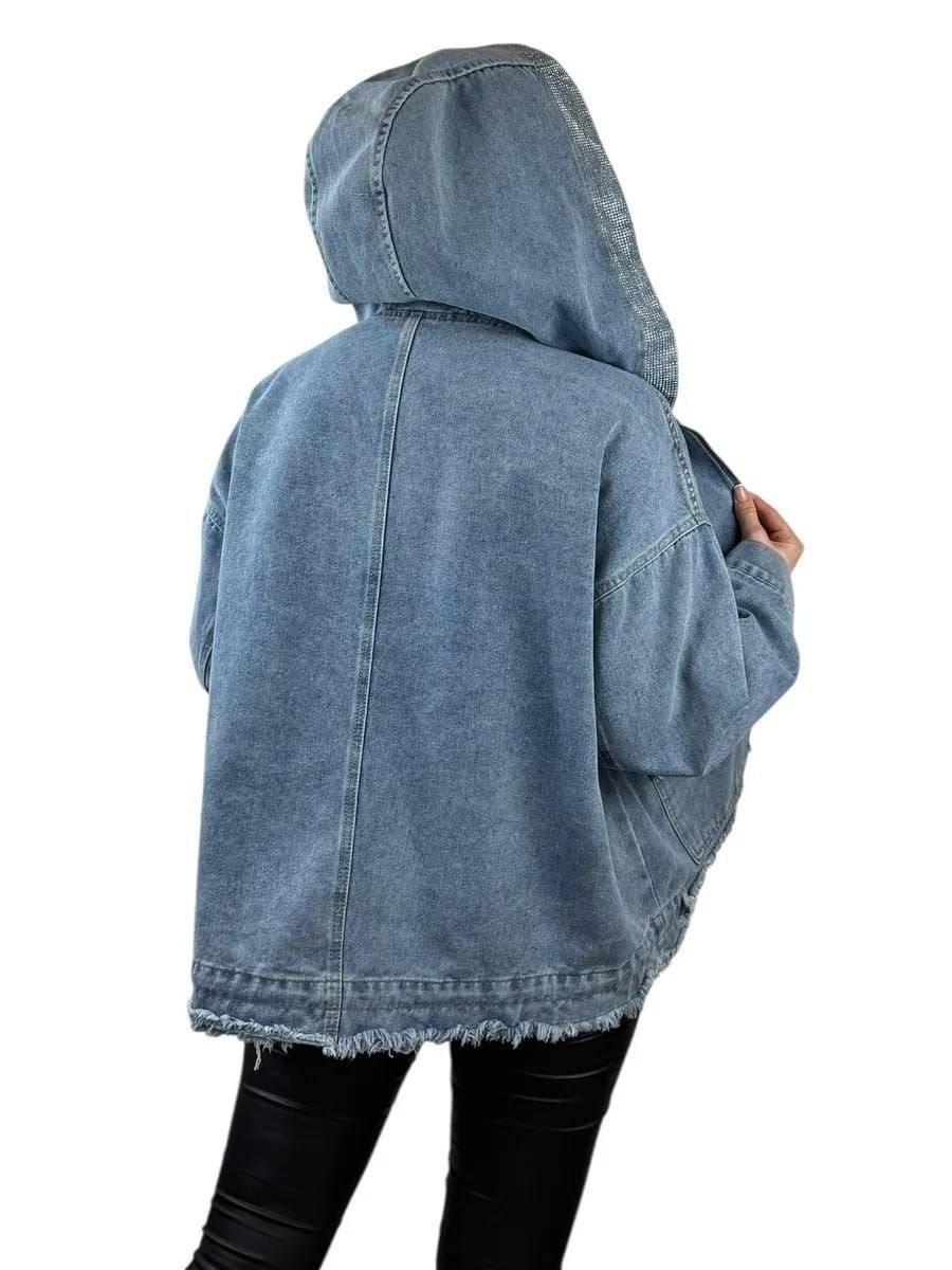 куртка джинсовая lrzbs jeans,джинсовая куртка,женская джинсовая куртка,джинсовая куртка удлиненная оверсайз pularia f,женская джинсовая куртка с капюшоном